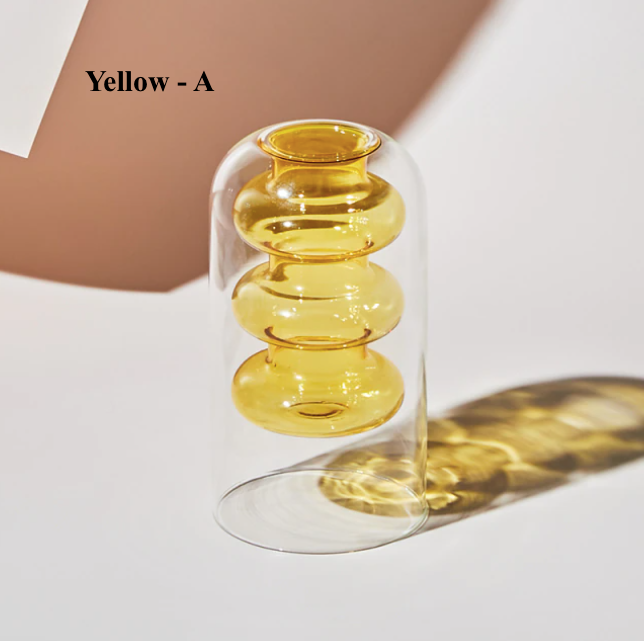 Nordic Hydroponic Colored Glass Vase: Purple E