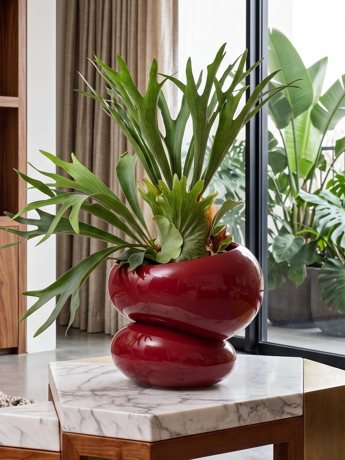 Light + Ladder: Fondra Self Watering Pot: Oxblood