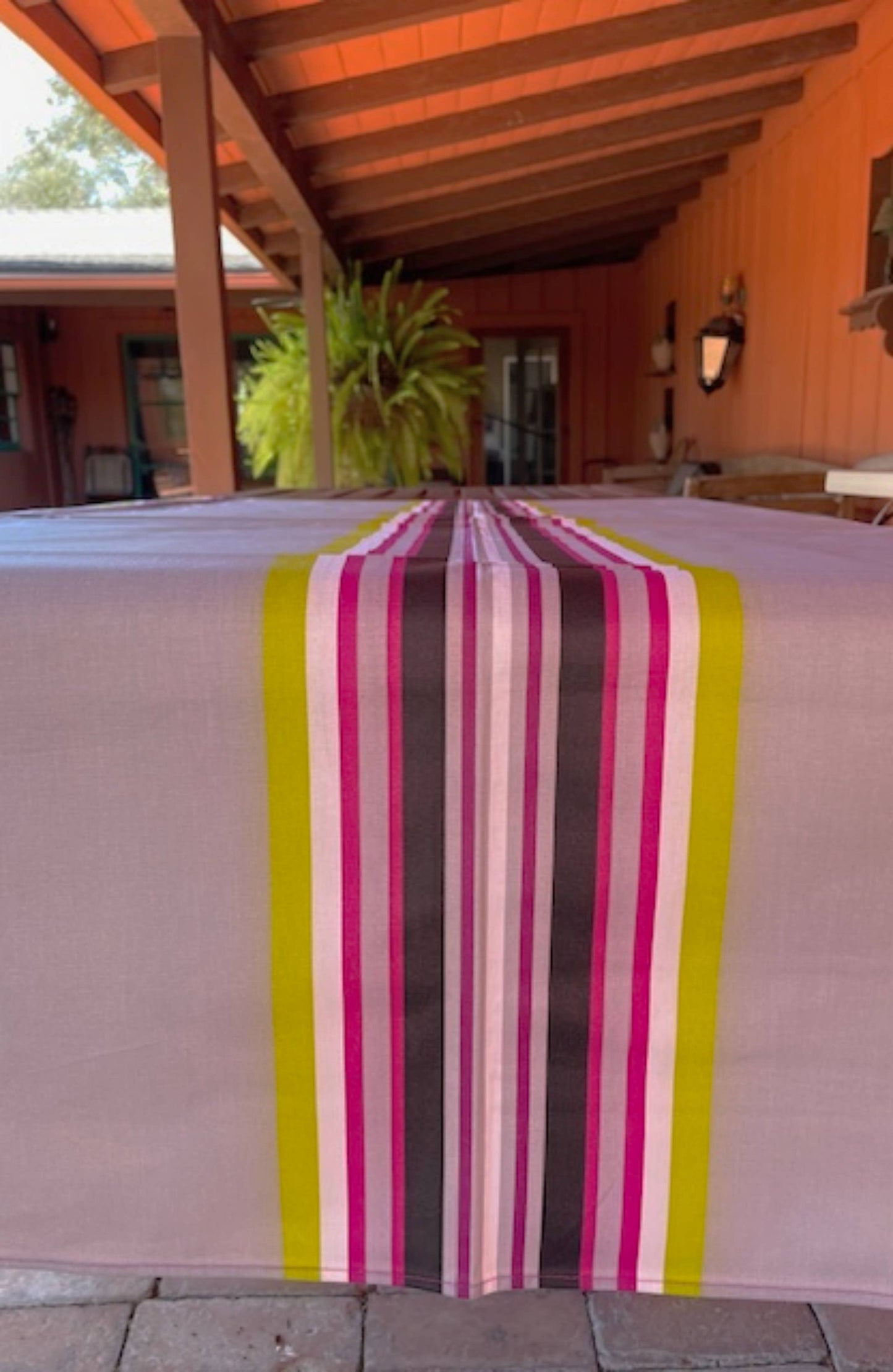 French Tablecloth Stripe Basque Coated Tablecloth Collection: Red