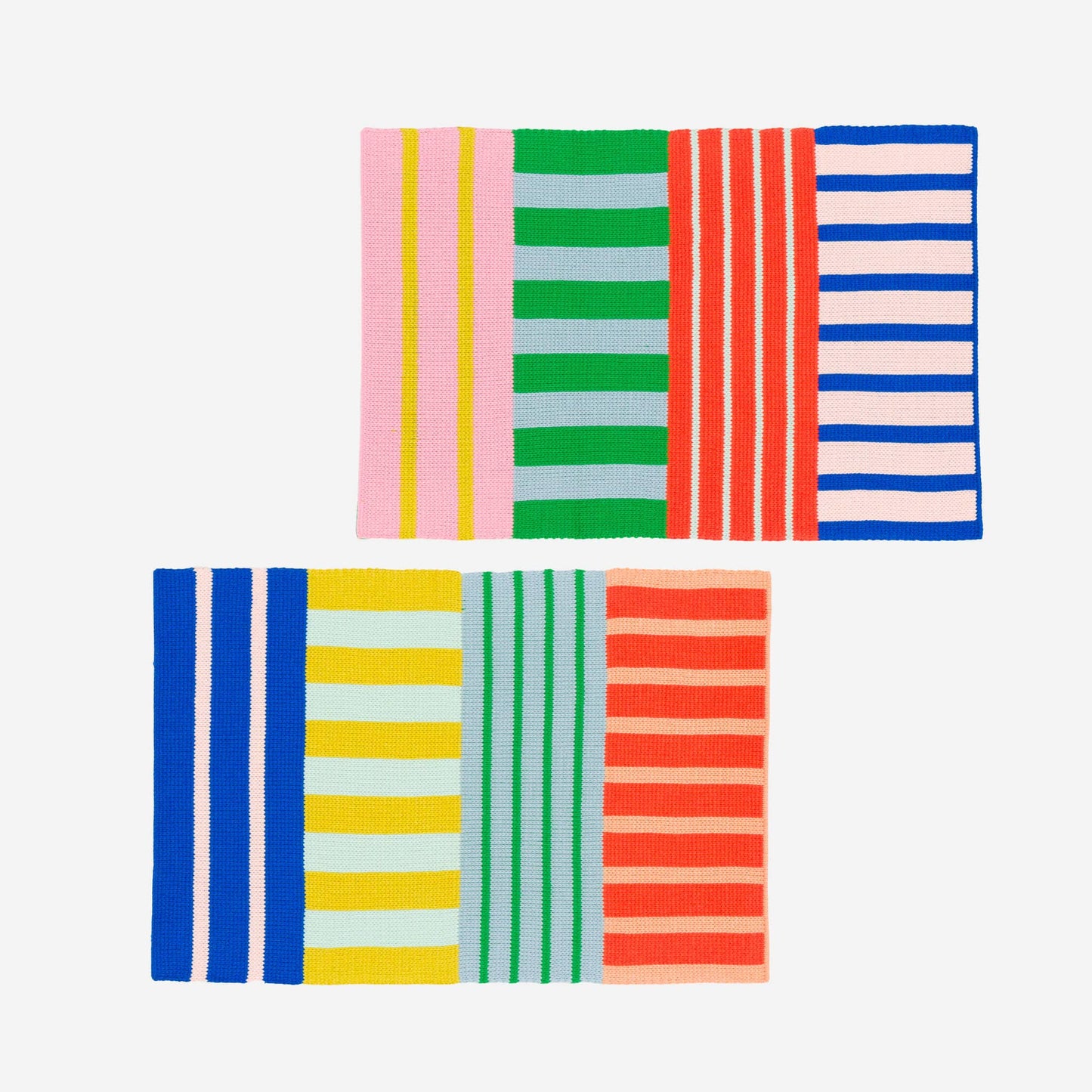Patchwork Stripe Placemat Set: Rainbow