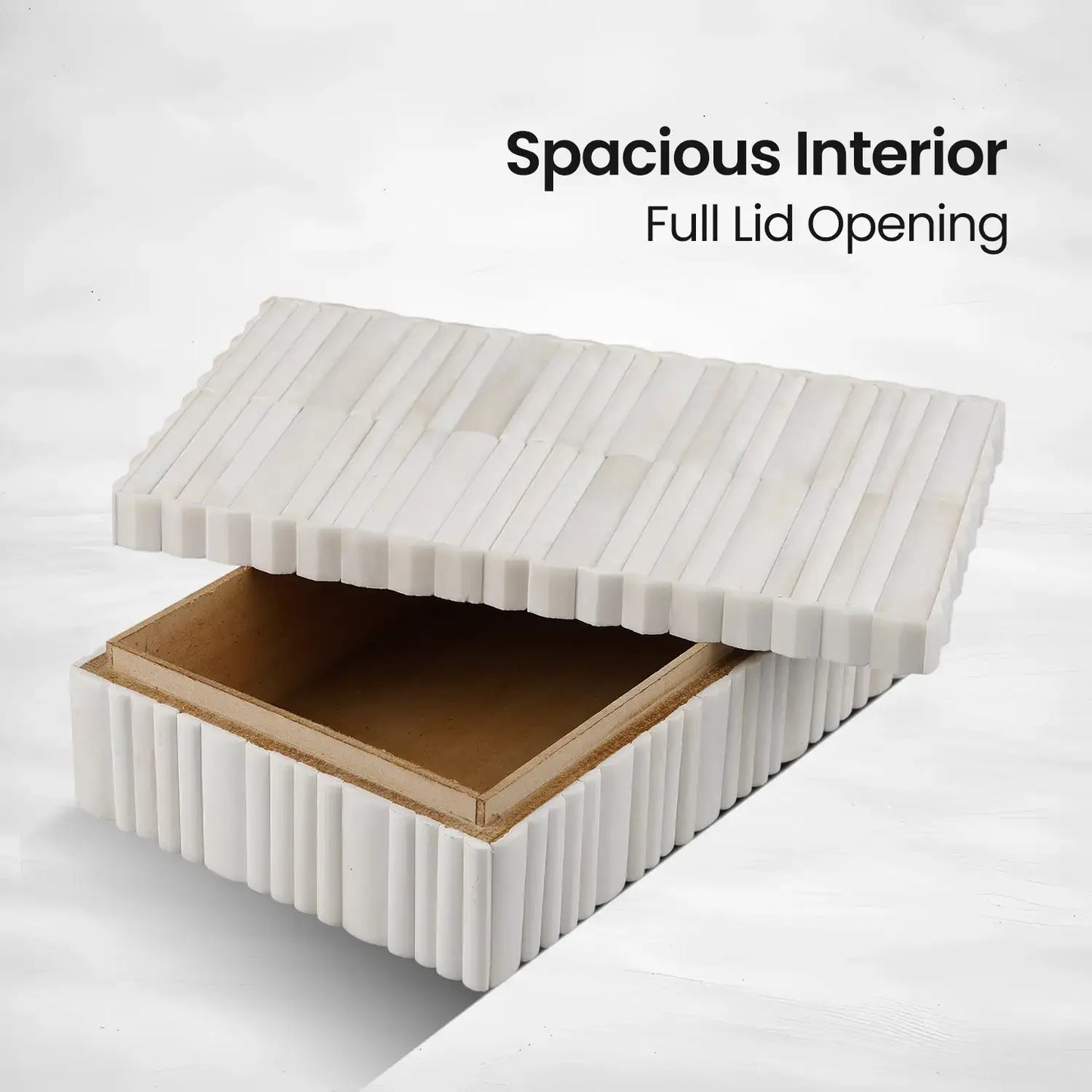 Ivory Stem Bone Inlay Decorative Storage Boxes Centerpiece: 8x6x1.5
