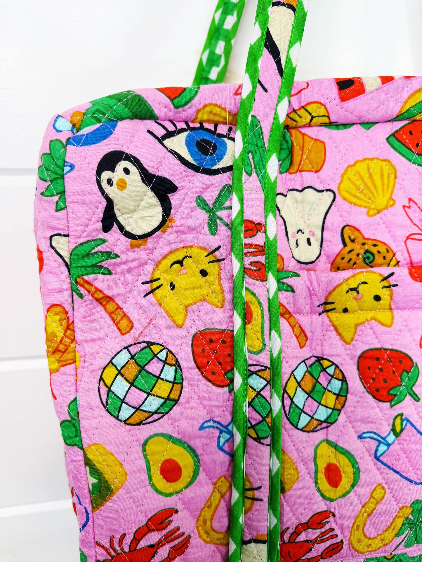 Quilted Weekender Duffle Bag | Lucky Vibes Pink