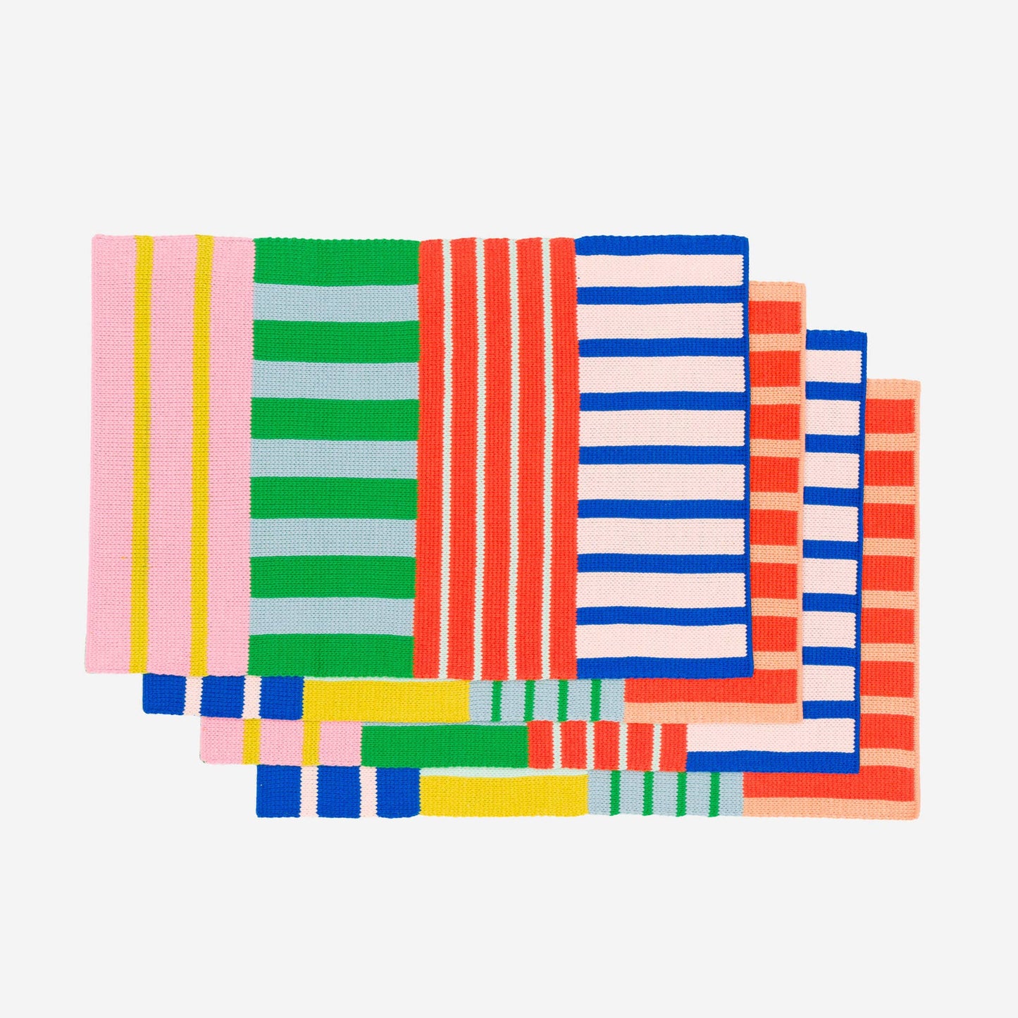 Patchwork Stripe Placemat Set: Desert