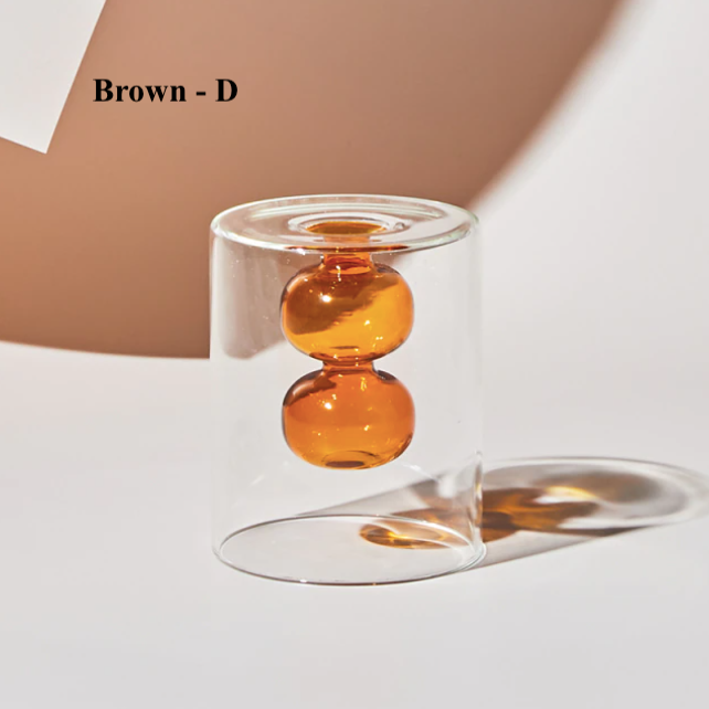 Nordic Hydroponic Colored Glass Vase: Yellow A