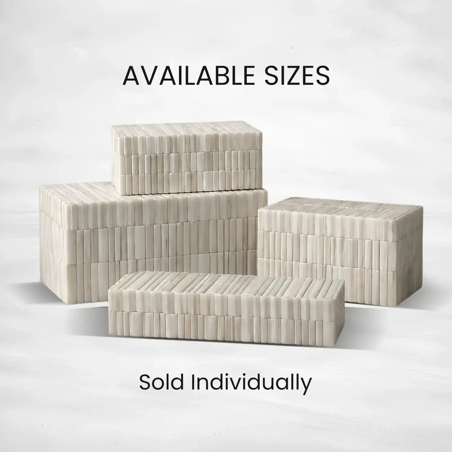 Ivory Stem Bone Inlay Decorative Storage Boxes Centerpiece: 8x6x1.5