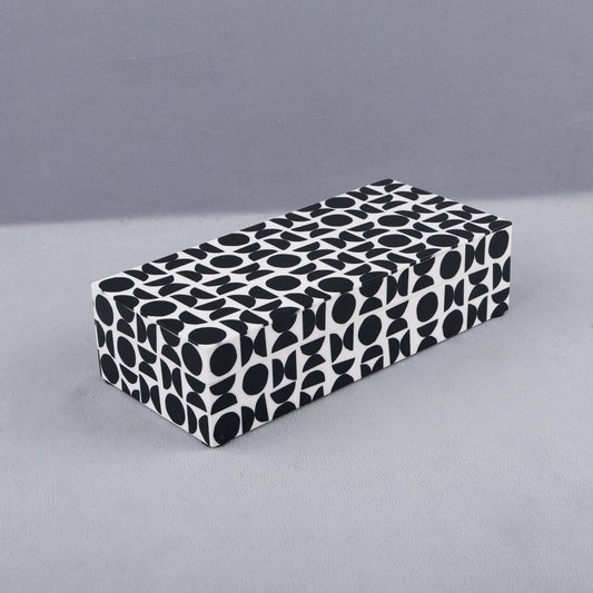 Black White Resin Inlay Handmade Gift Decorative Boxes: 10x4.5x2.5