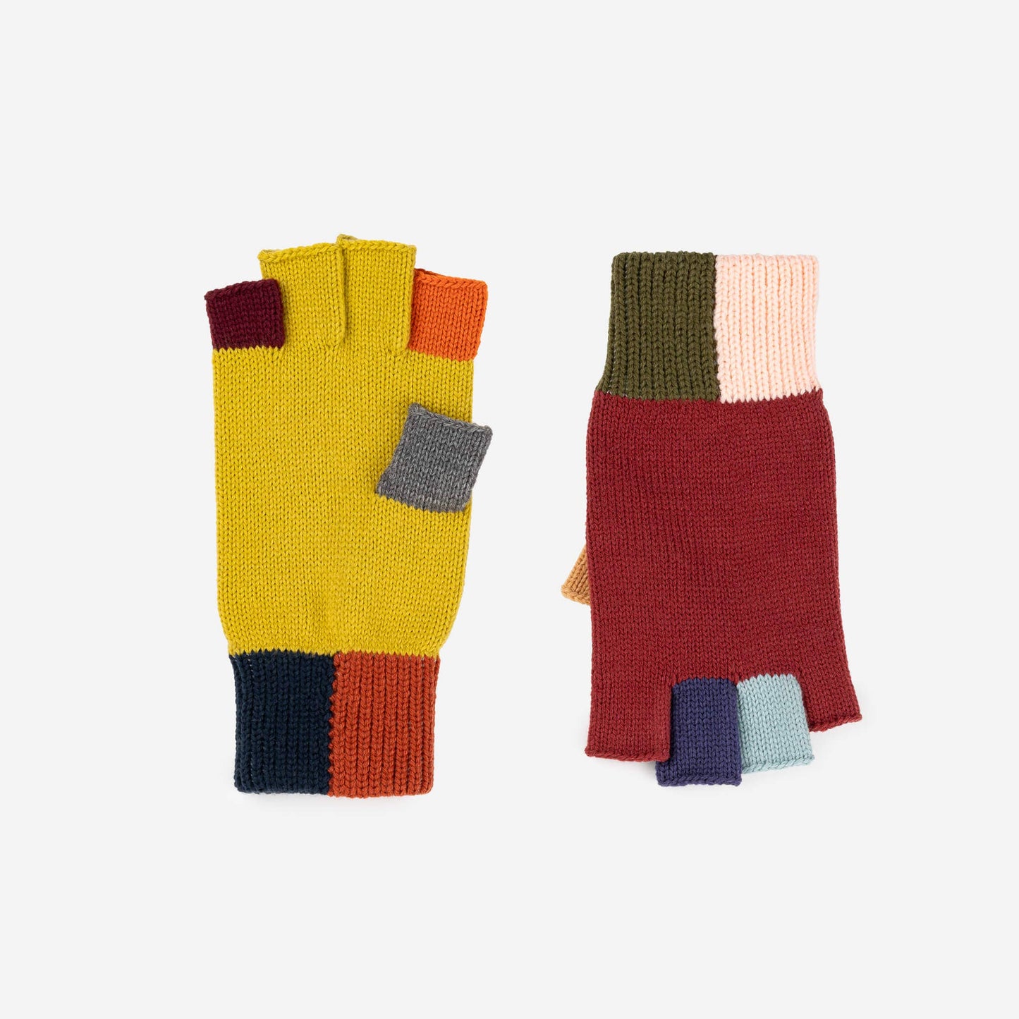 Mismatch Fingerless Gloves: Rainbow