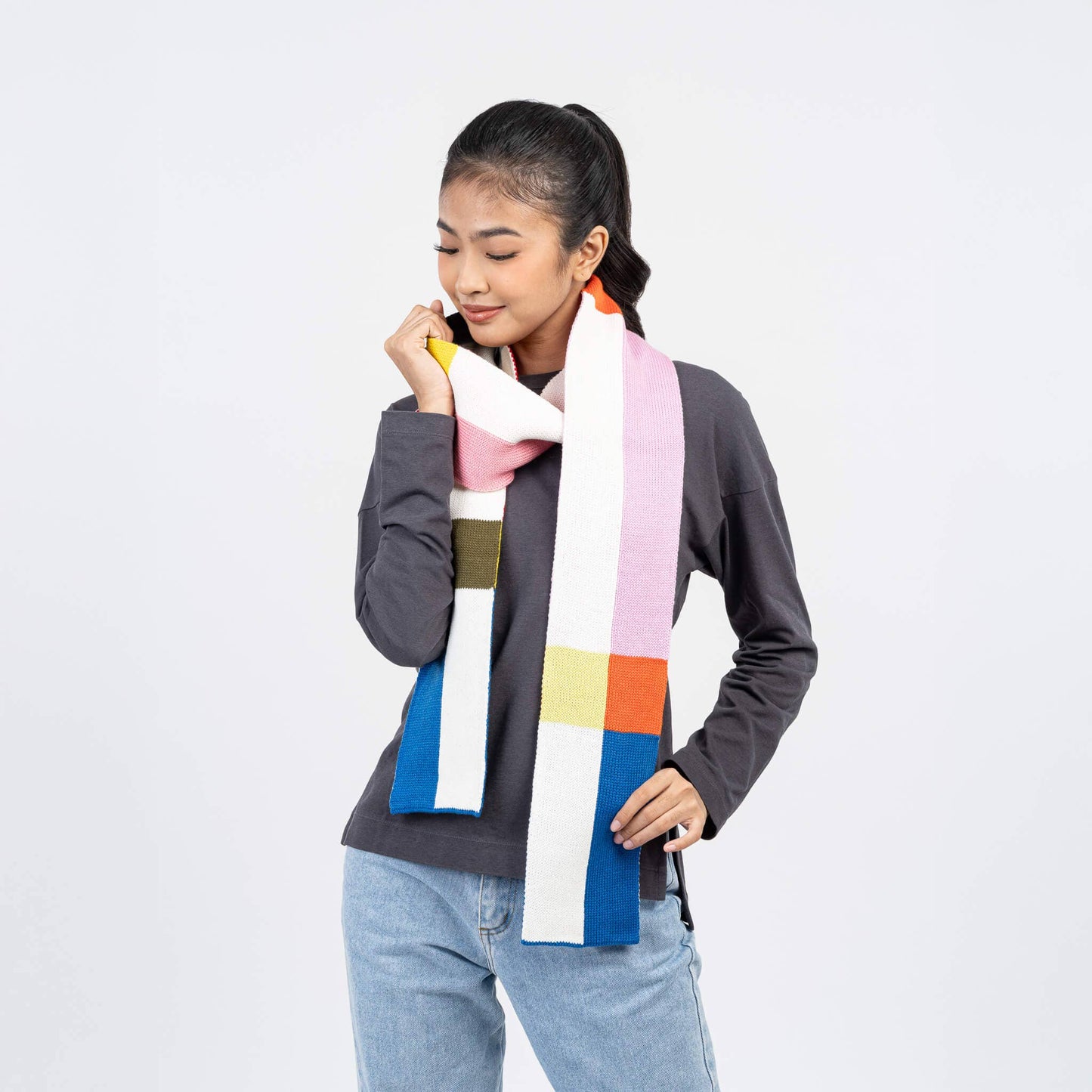 Chroma Skinny Scarf: White