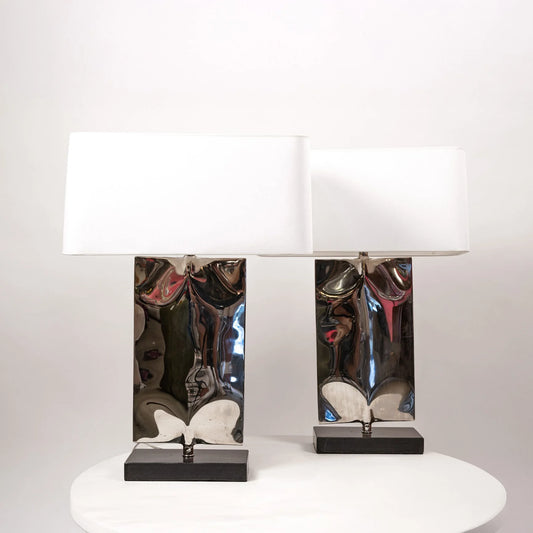Pair of Metallic Lamps